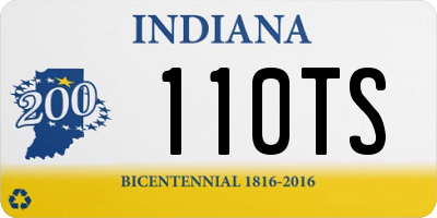IN license plate 110TS