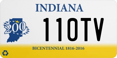 IN license plate 110TV