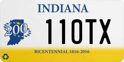 IN license plate 110TX