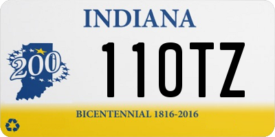 IN license plate 110TZ