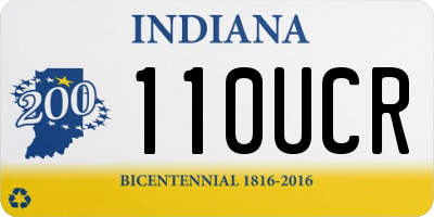 IN license plate 110UCR