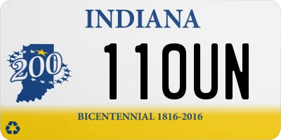 IN license plate 110UN