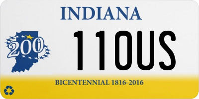 IN license plate 110US