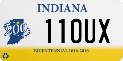 IN license plate 110UX