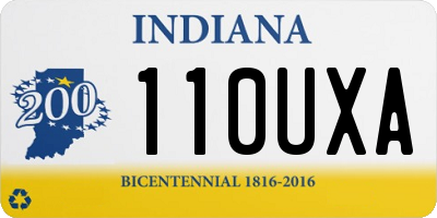 IN license plate 110UXA