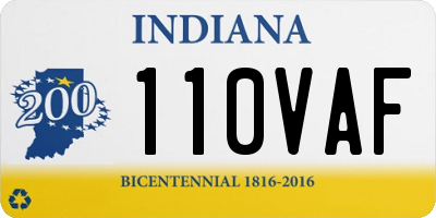IN license plate 110VAF