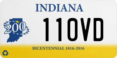 IN license plate 110VD