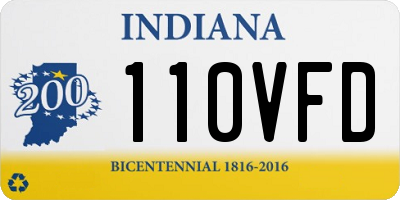 IN license plate 110VFD