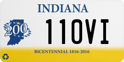 IN license plate 110VI