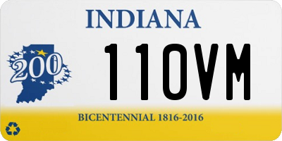 IN license plate 110VM