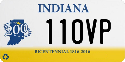 IN license plate 110VP