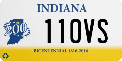 IN license plate 110VS