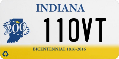 IN license plate 110VT