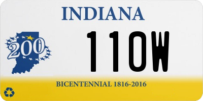 IN license plate 110W