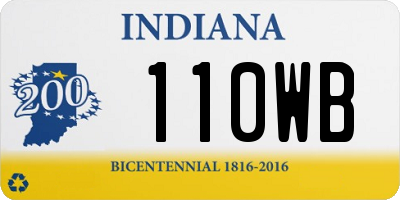 IN license plate 110WB