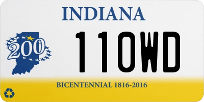 IN license plate 110WD