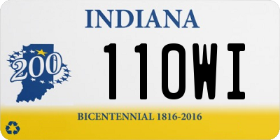 IN license plate 110WI