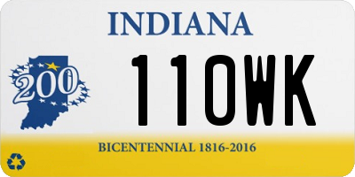 IN license plate 110WK