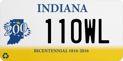 IN license plate 110WL