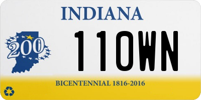 IN license plate 110WN