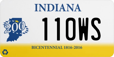 IN license plate 110WS