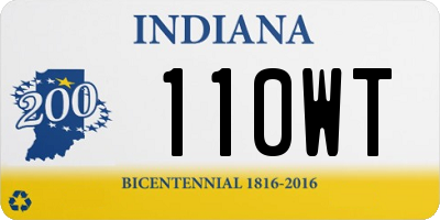 IN license plate 110WT