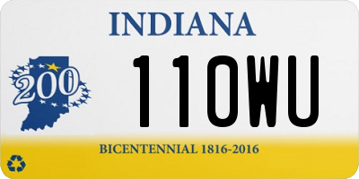 IN license plate 110WU