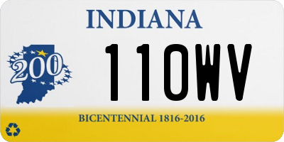 IN license plate 110WV