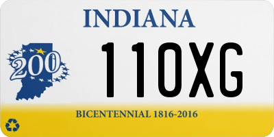 IN license plate 110XG