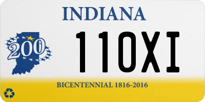 IN license plate 110XI