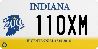 IN license plate 110XM