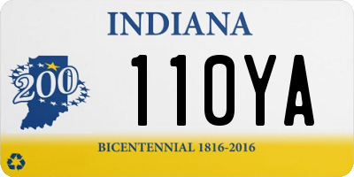 IN license plate 110YA