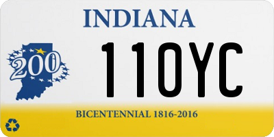 IN license plate 110YC