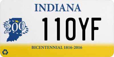 IN license plate 110YF