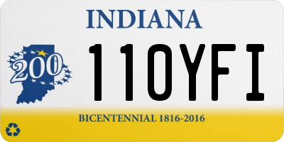 IN license plate 110YFI