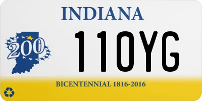 IN license plate 110YG