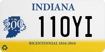 IN license plate 110YI