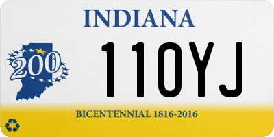 IN license plate 110YJ