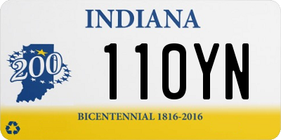 IN license plate 110YN