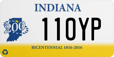 IN license plate 110YP