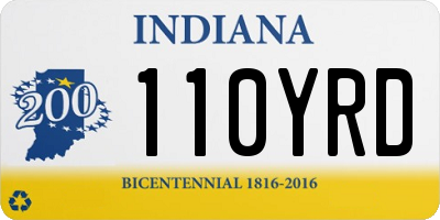 IN license plate 110YRD