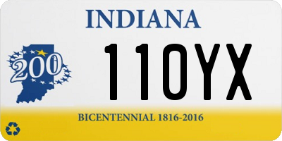 IN license plate 110YX