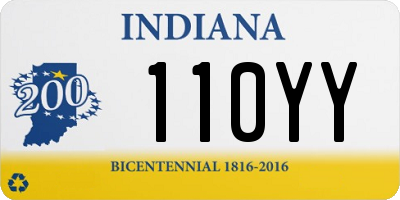 IN license plate 110YY