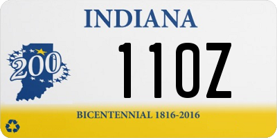 IN license plate 110Z