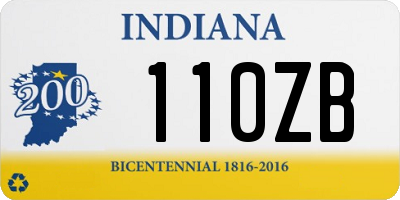 IN license plate 110ZB