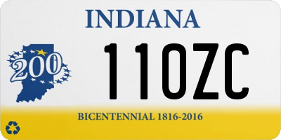 IN license plate 110ZC