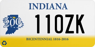 IN license plate 110ZK