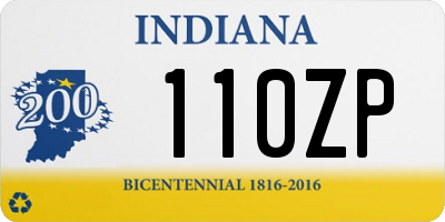 IN license plate 110ZP