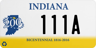IN license plate 111A