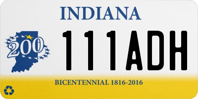 IN license plate 111ADH